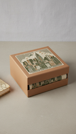 New York illustrated city print in gift box