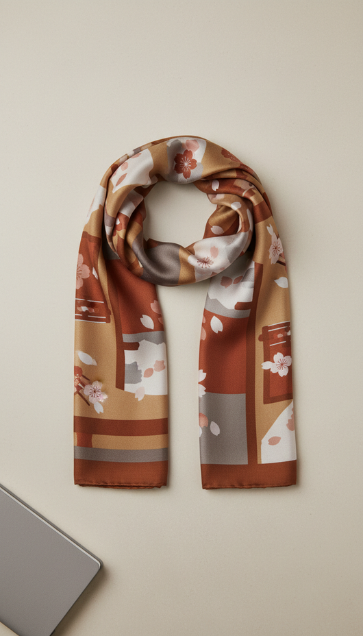 Limited-edition Tokyo silk travel scarf