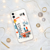 Paris Frankreich Französische Flagge iPhone Hülle 15 14 13 12 11 Pro Max Plus Mini Geschenk Reise Souvenir Personalisierter Stadtname