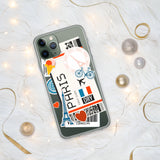 Paris Frankreich Französische Flagge iPhone Hülle 15 14 13 12 11 Pro Max Plus Mini Geschenk Reise Souvenir Personalisierter Stadtname