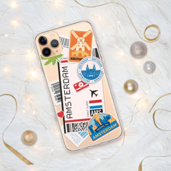 Funda para iPhone 15, 14, 13, 12 y 11 Pro Max Plus Mini de Ámsterdam, Países Bajos, ideas para regalos, mapa del país, horizonte, regalo para ella, ideas para él, recuerdo de viaje