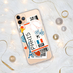 Funda para iPhone 15, 14, 13, 12, 11 Pro Max Plus, diseño de bandera francesa de París, regalo mini, recuerdo de viaje, nombre de ciudad personalizado