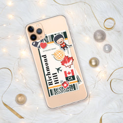 Richmond Hill Ontario Canada Canadian Flag iPhone Case 15 14 13 12 11 Pro Max Plus Mini Travel Souvenir Personalized Custom City Name