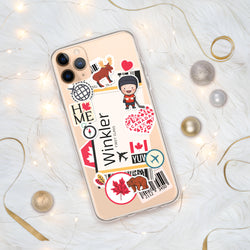 Winkler Manitoba Canada Canadian Flag iPhone Case 15 14 13 12 11 Pro Max Plus Mini Travel Souvenir Personalized Custom City Name