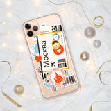 Moscow Russia Russian Flag iPhone Case 15 14 13 12 11 Pro Max Plus Mini Travel Souvenir Tourist Beach Lover Food Destination Patriot Gifts