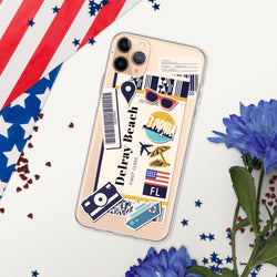 Delray Beach Florida iPhone Case 15 14 13 12 11 Pro Max Plus Mini Travel Souvenir Tourist Beach Lover Food Destination Pride Patriot Gifts