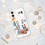 Paris Frankreich Französische Flagge iPhone Hülle 15 14 13 12 11 Pro Max Plus Mini Geschenk Reise Souvenir Personalisierter Stadtname