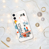 Paris Frankreich Französische Flagge iPhone Hülle 15 14 13 12 11 Pro Max Plus Mini Geschenk Reise Souvenir Personalisierter Stadtname