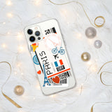 Paris Frankreich Französische Flagge iPhone Hülle 15 14 13 12 11 Pro Max Plus Mini Geschenk Reise Souvenir Personalisierter Stadtname