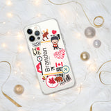 Brandon Manitoba Canada Canadian Flag iPhone Case 15 14 13 12 11 Pro Max Plus Mini Travel Souvenir Personalized Custom City Name