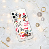 Steinbach Manitoba Canada Canadian Flag iPhone Case 15 14 13 12 11 Pro Max Plus Mini Travel Souvenir Personalized Custom City Name