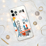 Paris Frankreich Französische Flagge iPhone Hülle 15 14 13 12 11 Pro Max Plus Mini Geschenk Reise Souvenir Personalisierter Stadtname