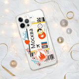 Moscow Russia Russian Flag iPhone Case 15 14 13 12 11 Pro Max Plus Mini Travel Souvenir Tourist Beach Lover Food Destination Patriot Gifts