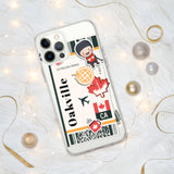 Oakville Ontario Canada Canadian Flag iPhone Case 15 14 13 12 11 Pro Max Plus Mini Travel Souvenir Personalized Custom City Name