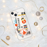 Moscow Russia Russian Flag iPhone Case 15 14 13 12 11 Pro Max Plus Mini Travel Souvenir Tourist Beach Lover Food Destination Patriot Gifts