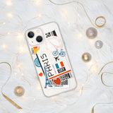 Paris Frankreich Französische Flagge iPhone Hülle 15 14 13 12 11 Pro Max Plus Mini Geschenk Reise Souvenir Personalisierter Stadtname