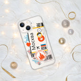 Moscow Russia Russian Flag iPhone Case 15 14 13 12 11 Pro Max Plus Mini Travel Souvenir Tourist Beach Lover Food Destination Patriot Gifts