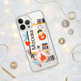 Moscow Russia Russian Flag iPhone Case 15 14 13 12 11 Pro Max Plus Mini Travel Souvenir Tourist Beach Lover Food Destination Patriot Gifts