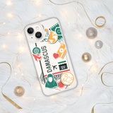 Damaskus Syrien Syrische Flagge iPhone Hülle 15 14 13 12 11 Pro Max Plus Mini Geschenk Reise Souvenir Personalisierter Stadtname