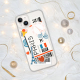 Paris Frankreich Französische Flagge iPhone Hülle 15 14 13 12 11 Pro Max Plus Mini Geschenk Reise Souvenir Personalisierter Stadtname