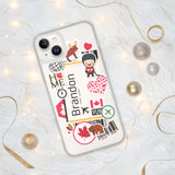 Brandon Manitoba Canada Canadian Flag iPhone Case 15 14 13 12 11 Pro Max Plus Mini Travel Souvenir Personalized Custom City Name