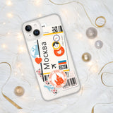 Moscow Russia Russian Flag iPhone Case 15 14 13 12 11 Pro Max Plus Mini Travel Souvenir Tourist Beach Lover Food Destination Patriot Gifts