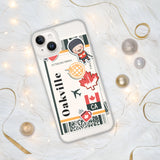 Oakville Ontario Canada Canadian Flag iPhone Case 15 14 13 12 11 Pro Max Plus Mini Travel Souvenir Personalized Custom City Name