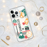 Damaskus Syrien Syrische Flagge iPhone Hülle 15 14 13 12 11 Pro Max Plus Mini Geschenk Reise Souvenir Personalisierter Stadtname