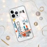 Paris Frankreich Französische Flagge iPhone Hülle 15 14 13 12 11 Pro Max Plus Mini Geschenk Reise Souvenir Personalisierter Stadtname