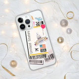 United States American Flag iPhone Case 15 14 13 12 11 Pro Max Plus Mini Travel Souvenir Personalized Custom City Name