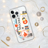 Moscow Russia Russian Flag iPhone Case 15 14 13 12 11 Pro Max Plus Mini Travel Souvenir Tourist Beach Lover Food Destination Patriot Gifts