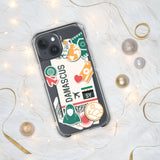 Damaskus Syrien Syrische Flagge iPhone Hülle 15 14 13 12 11 Pro Max Plus Mini Geschenk Reise Souvenir Personalisierter Stadtname