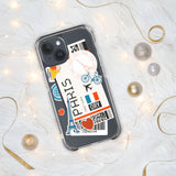 Paris Frankreich Französische Flagge iPhone Hülle 15 14 13 12 11 Pro Max Plus Mini Geschenk Reise Souvenir Personalisierter Stadtname