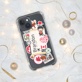 Brandon Manitoba Canada Canadian Flag iPhone Case 15 14 13 12 11 Pro Max Plus Mini Travel Souvenir Personalized Custom City Name