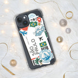 Sao paulo Brazil Brasil Brazilian Flag iPhone Case 15 14 13 12 11 Pro Max Plus Mini Gift Ideas Country Map Skyline Gift Travel  Souvenir