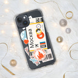 Moscow Russia Russian Flag iPhone Case 15 14 13 12 11 Pro Max Plus Mini Travel Souvenir Tourist Beach Lover Food Destination Patriot Gifts