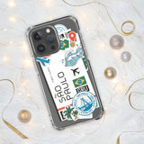 Sao paulo Brazil Brasil Brazilian Flag iPhone Case 15 14 13 12 11 Pro Max Plus Mini Gift Ideas Country Map Skyline Gift Travel  Souvenir