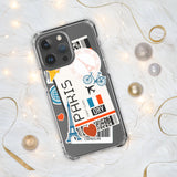 Paris Frankreich Französische Flagge iPhone Hülle 15 14 13 12 11 Pro Max Plus Mini Geschenk Reise Souvenir Personalisierter Stadtname