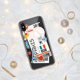 Paris Frankreich Französische Flagge iPhone Hülle 15 14 13 12 11 Pro Max Plus Mini Geschenk Reise Souvenir Personalisierter Stadtname