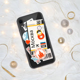 Moscow Russia Russian Flag iPhone Case 15 14 13 12 11 Pro Max Plus Mini Travel Souvenir Tourist Beach Lover Food Destination Patriot Gifts