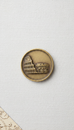 Handcrafted Rome brass coin magnet