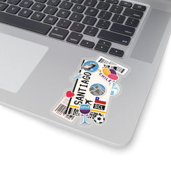 Santiago Sticker Chile Stickers Chilean flag Travel Sticker Laptop Decal Vacation Souvenir Adventure Tiny Mini Stickers