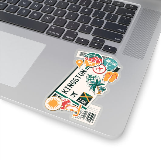 Kingston Sticker Jamaica Stickers Jamaican Flag Travel Sticker Laptop Decal Vacation Souvenir Adventure Tiny Mini Stickers