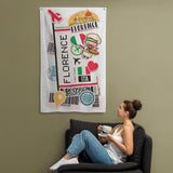 Florence Italy Italian Flag Italia Flag Banner Wall Art Decor Banners Signs Birthday Banner kitchen Decor Ideas Gift Ideas