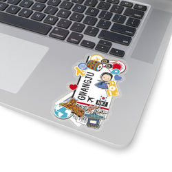 Gwangju South Korea korean City art Sticker Stickers Vinyl Computer Transparent stickers Cool Macbook Travel sticker Gift Ideas