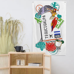 Tegucigalpa Honduras Honduran Flag Banner Wall Art Decor Banners Gift Ideas