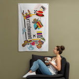Barranquilla Colombia Colombian Flag Banner Wall Art Decor Banners Signs Birthday Banner kitchen Decor Ideas Gift Ideas