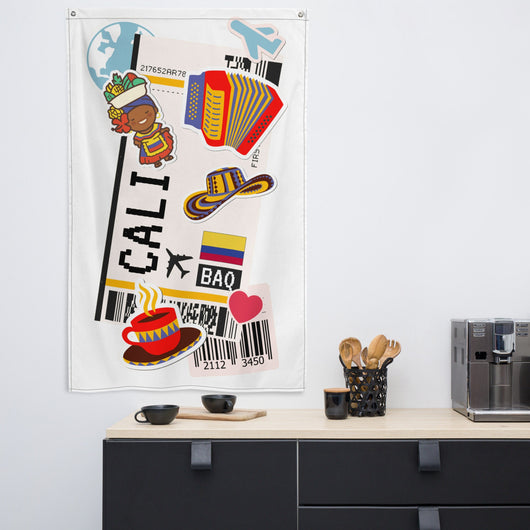Cali Colombia Colombian Flag Banner Wall Art Decor Banners Signs Birthday Banner kitchen Decor Ideas Gift Ideas