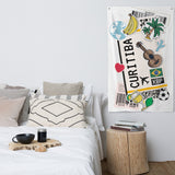 Curitiba Brasil Brazil Brazilian Flag Sao Paulo Rio de Janeiro Banner Wall Art Decor Banners Signs Birthday Banner Canvas Surfaces