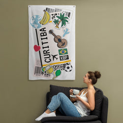Curitiba Brasil Brazil Brazilian Flag Sao Paulo Rio de Janeiro Banner Wall Art Decor Banners Signs Birthday Banner Canvas Surfaces